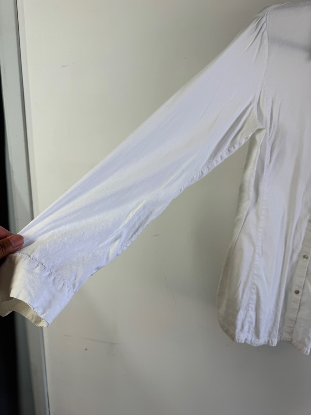 Eileen Fisher Linen Blend White Button Front Blouse Medium Quiet Luxury - Picture 5 of 14